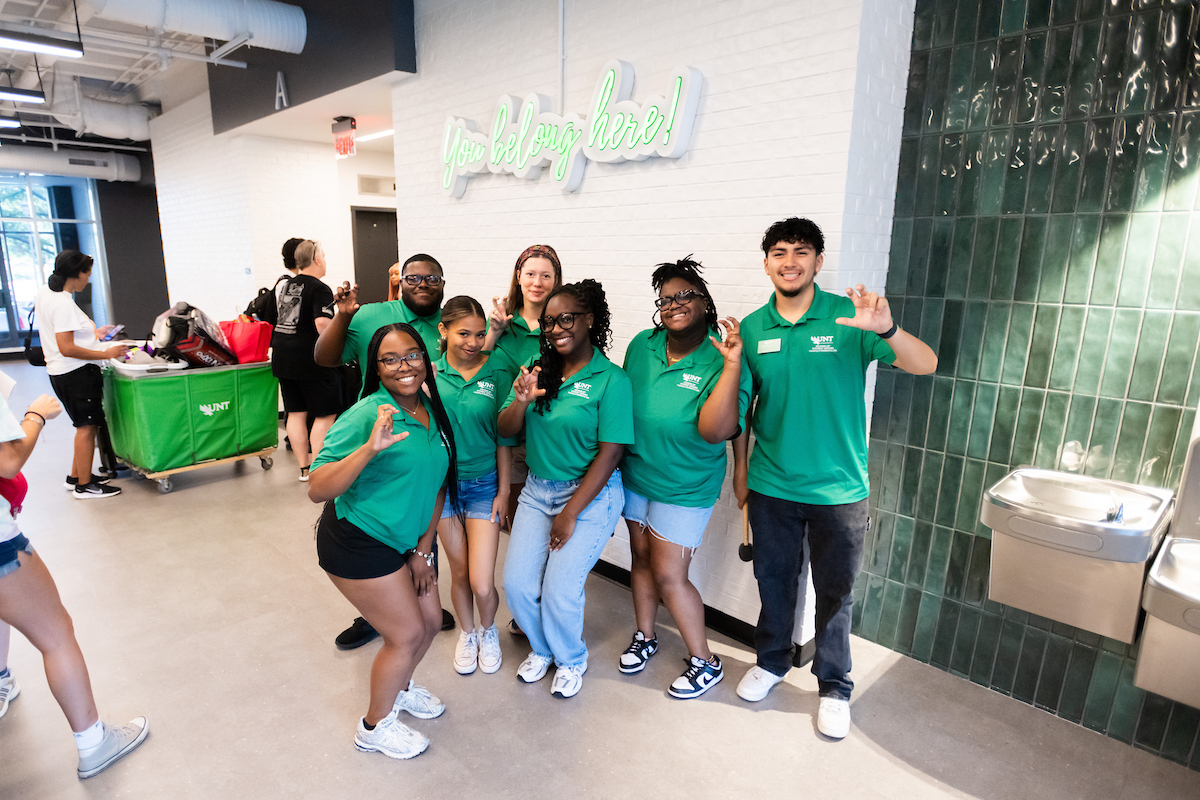 Photo of student employees of the Housing and Residence Life department.